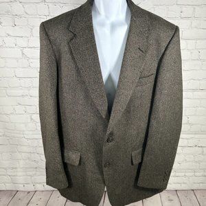 VTG Brannoch Brown Black Union Made Two Button Blazer Jacket Sport Coat Men’s 44